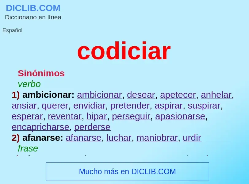 What is codiciar - definition