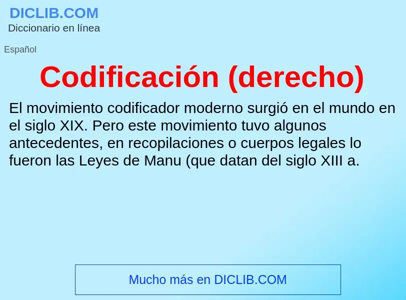 Wat is Codificación (derecho) - definition