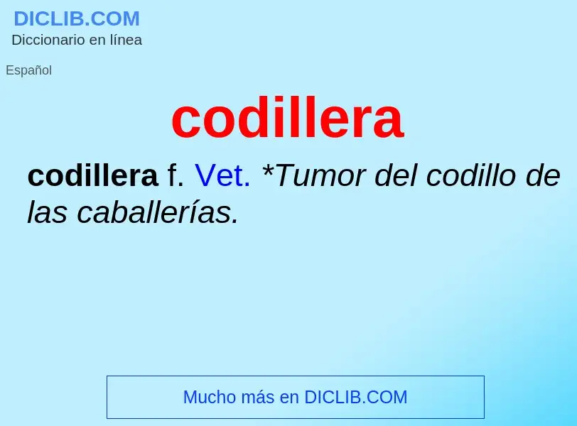 ¿Qué es codillera? - significado y definición