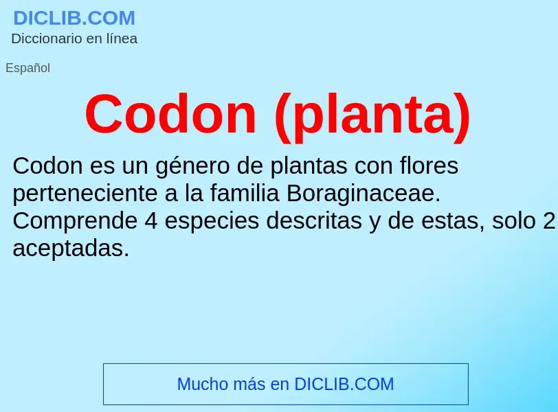 ¿Qué es Codon (planta)? - significado y definición