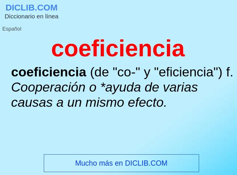 Что такое coeficiencia - определение