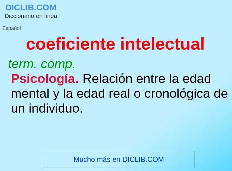 What is coeficiente intelectual - definition