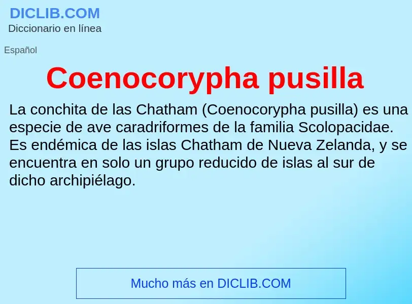 O que é Coenocorypha pusilla - definição, significado, conceito