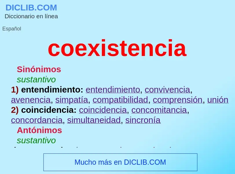 ¿Qué es coexistencia? - significado y definición