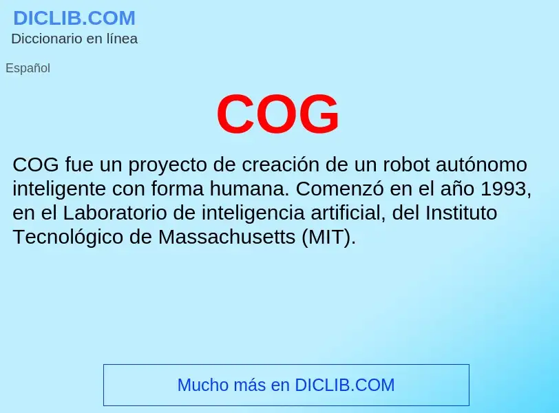 ¿Qué es COG? - significado y definición