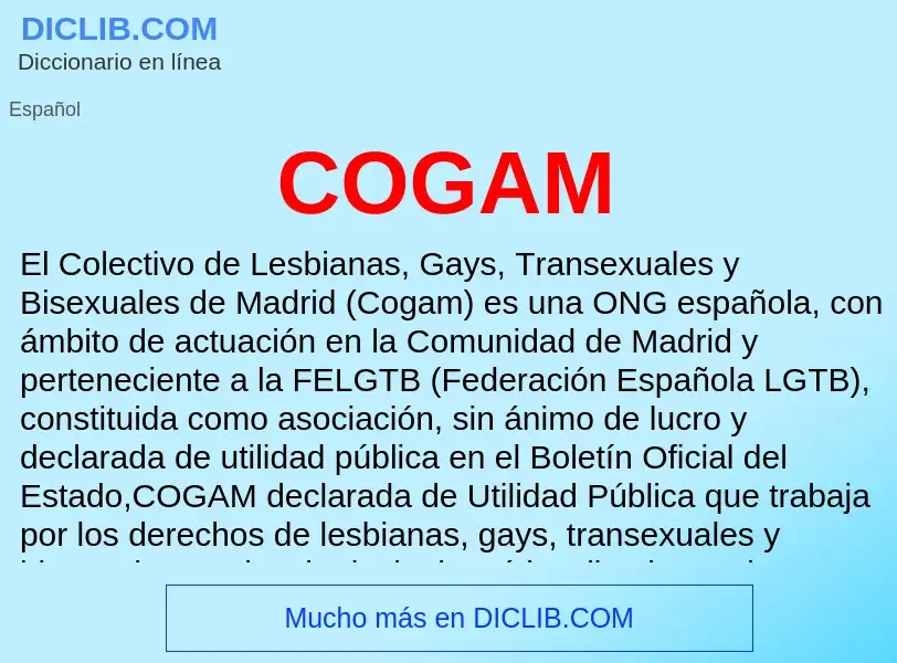 ¿Qué es COGAM? - significado y definición