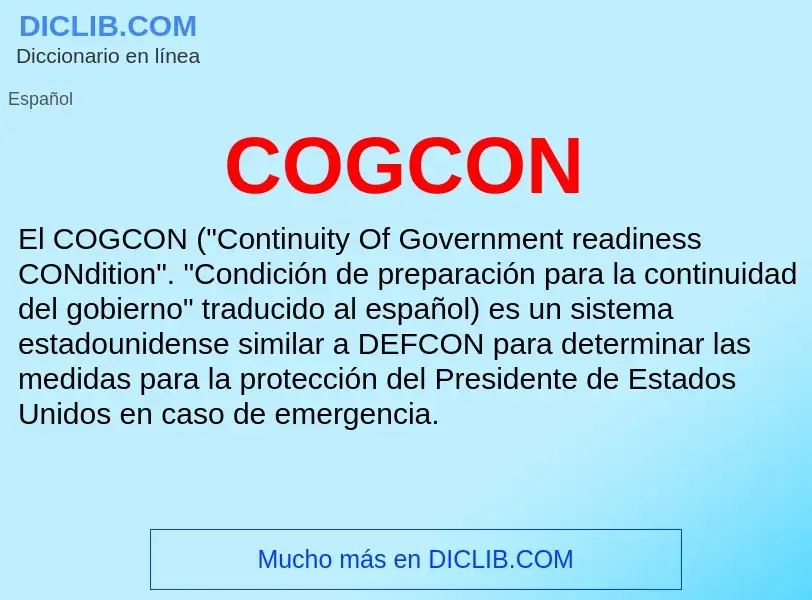 ¿Qué es COGCON? - significado y definición