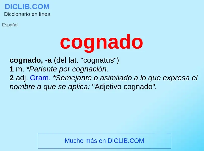 What is cognado - meaning and definition