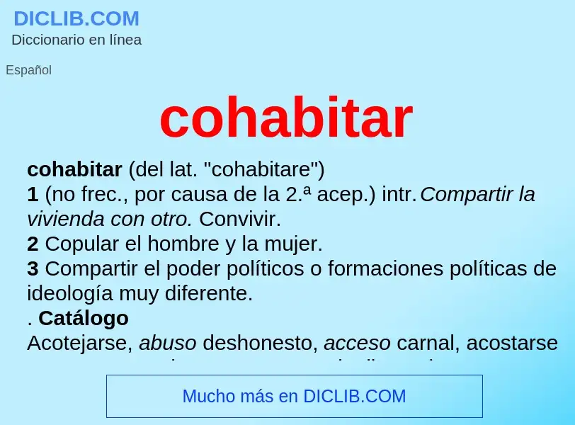 O que é cohabitar - definição, significado, conceito