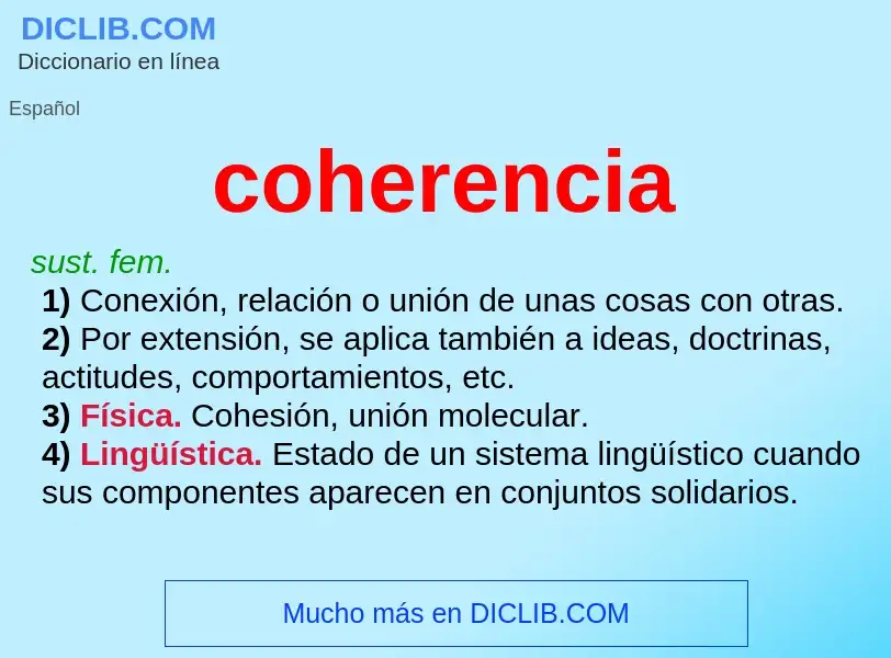 What is coherencia - meaning and definition