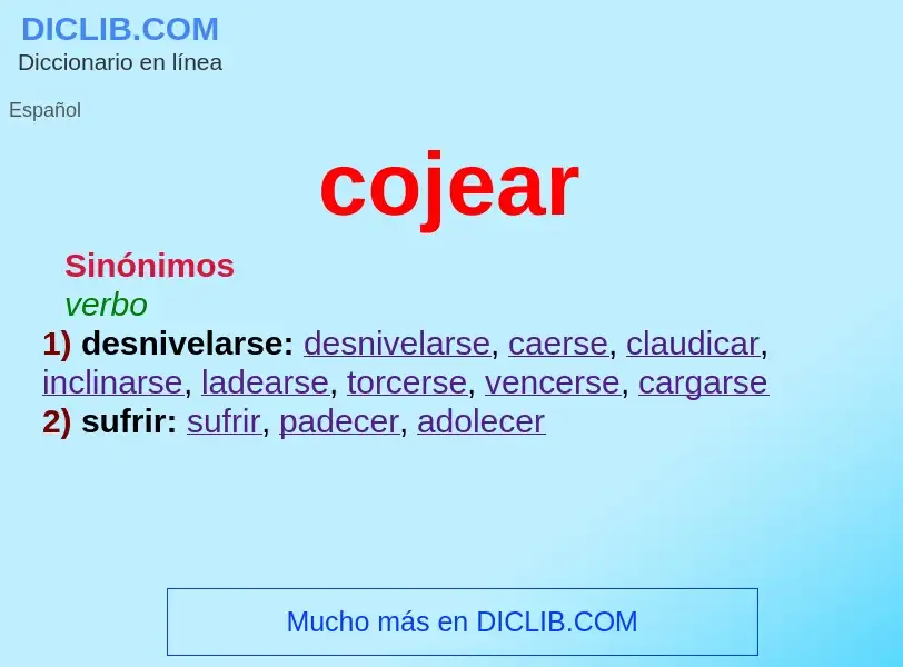 What is cojear - meaning and definition