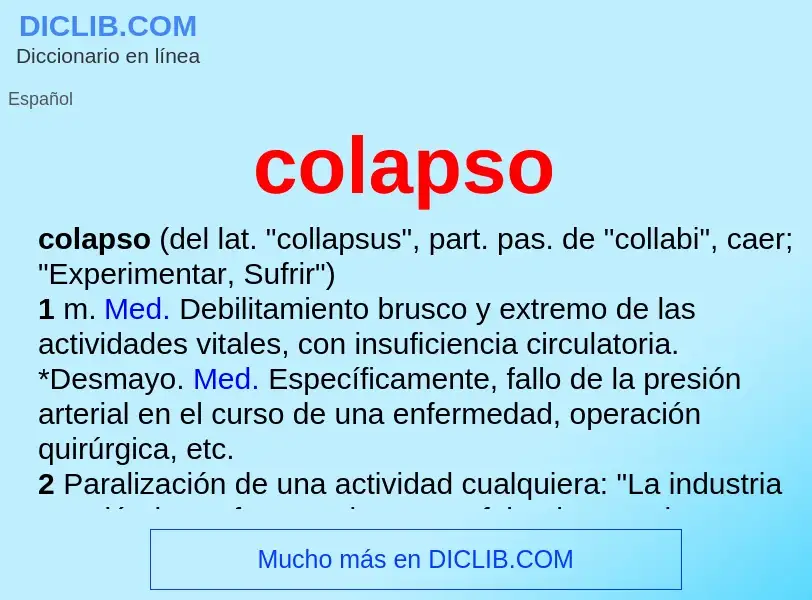 ¿Qué es colapso? - significado y definición