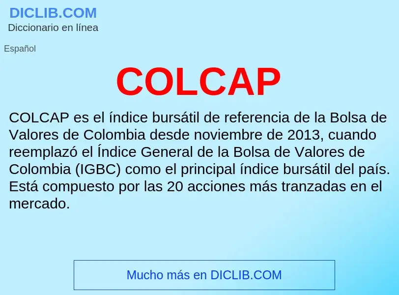 ¿Qué es COLCAP? - significado y definición