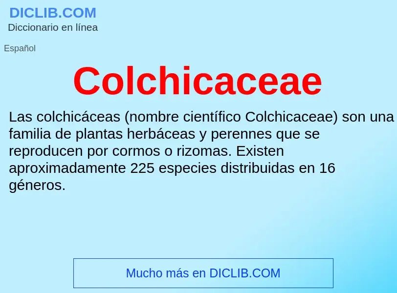 ¿Qué es Colchicaceae? - significado y definición