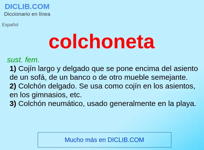 ¿Qué es colchoneta? - significado y definición