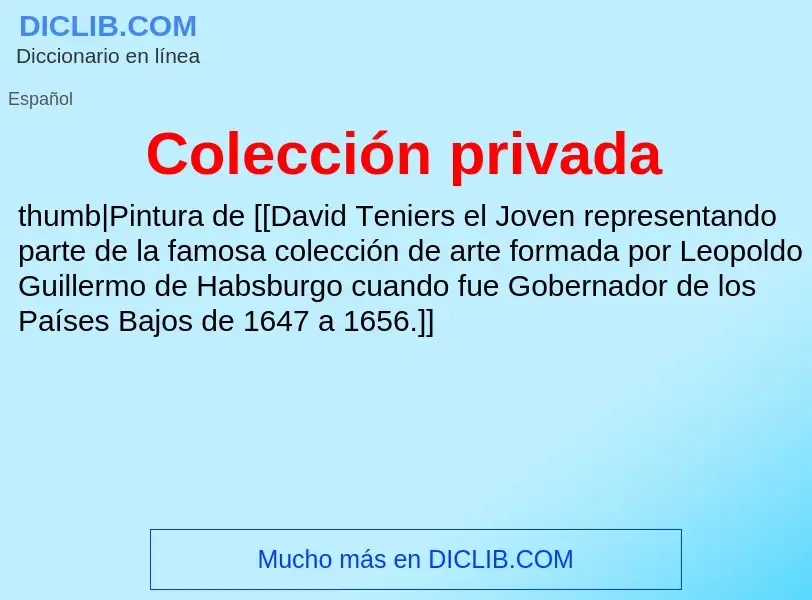 ¿Qué es Colección privada? - significado y definición