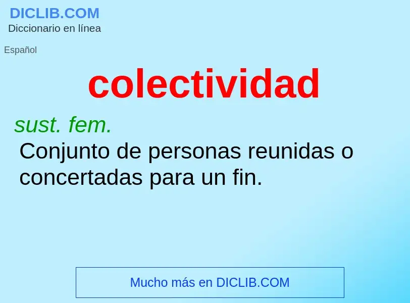 What is colectividad - meaning and definition