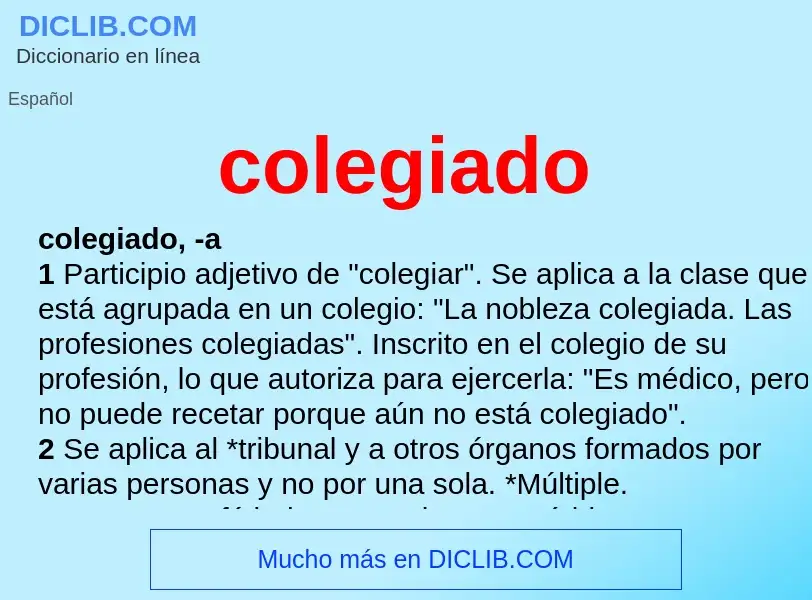 What is colegiado - definition