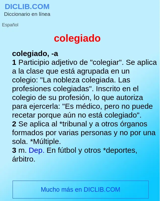 What is colegiado - definition