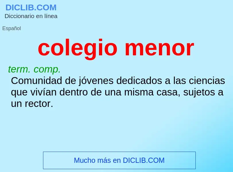 Was ist colegio menor - Definition