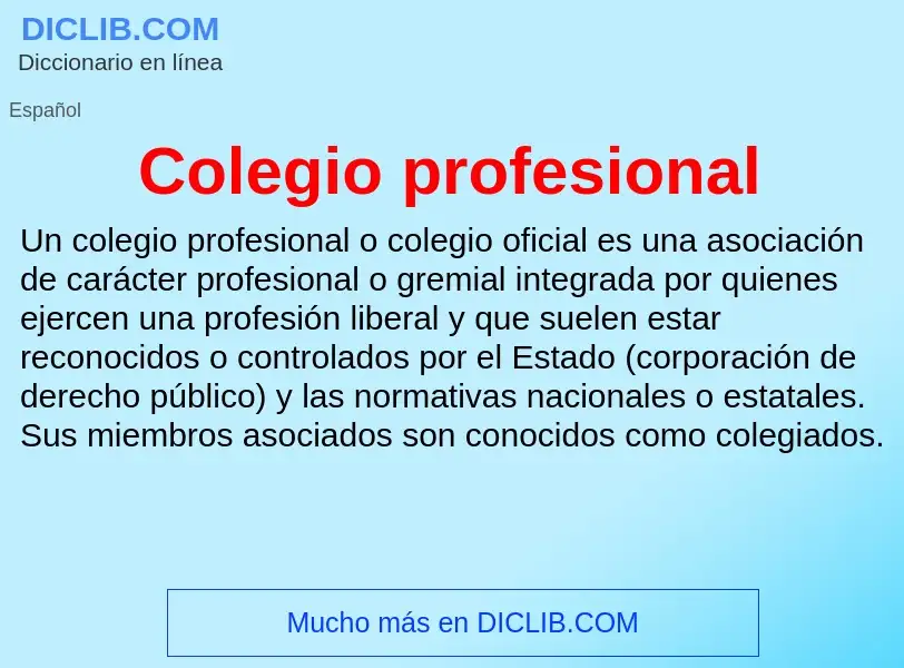 Was ist Colegio profesional - Definition