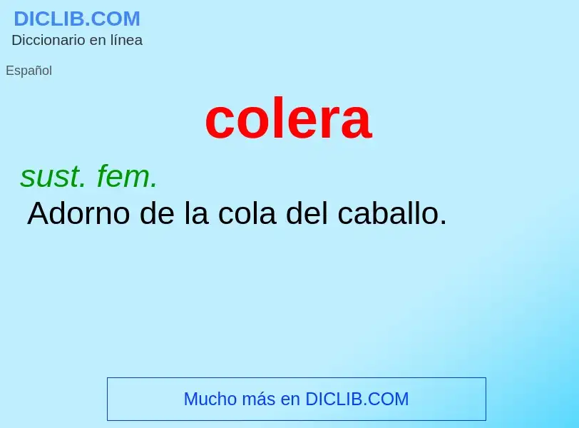 What is colera - definition