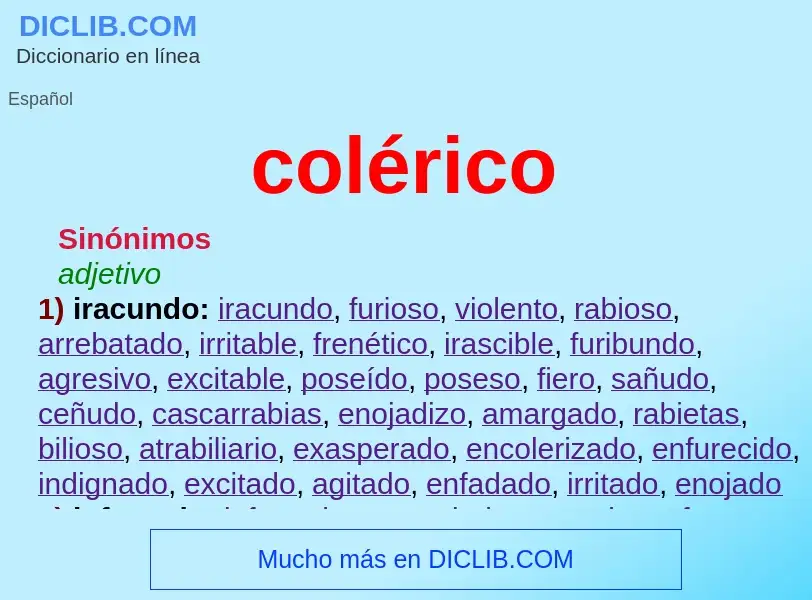 What is colérico - definition