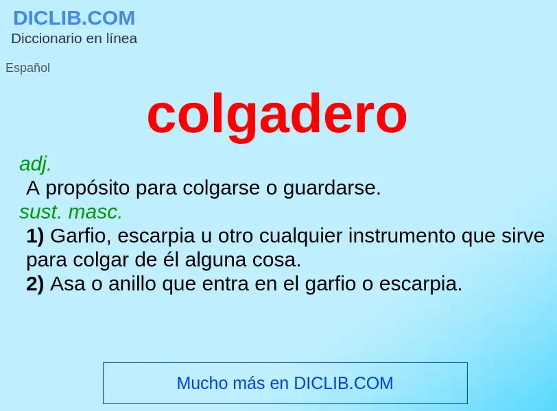 ¿Qué es colgadero? - significado y definición