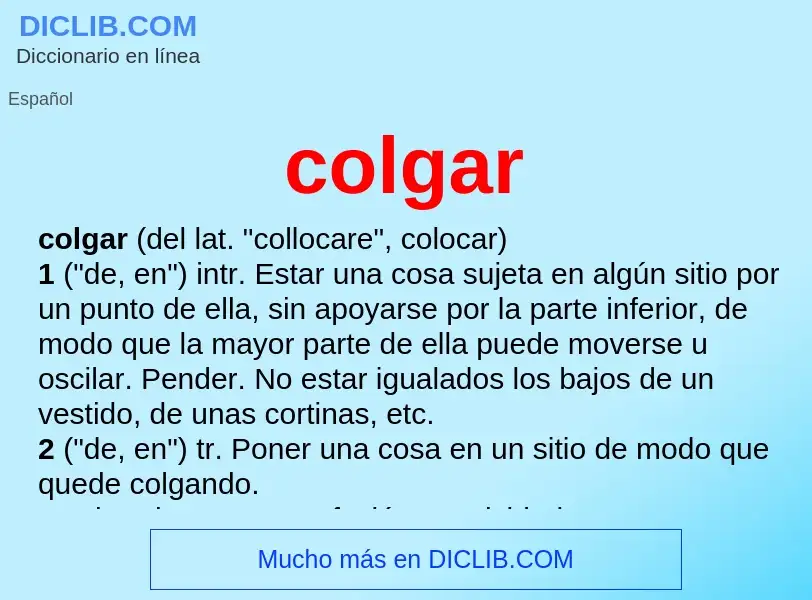 O que é colgar - definição, significado, conceito