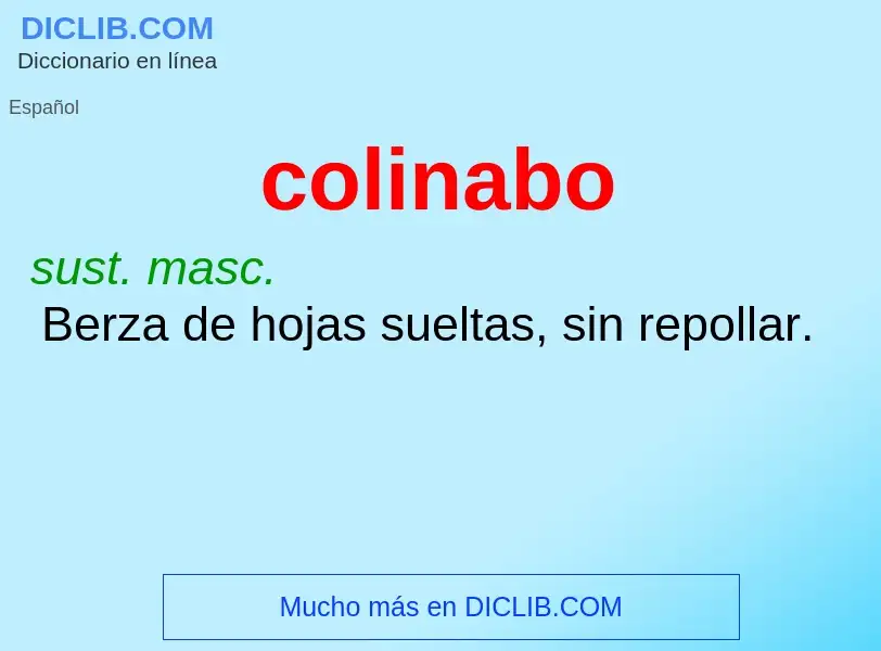 ¿Qué es colinabo? - significado y definición