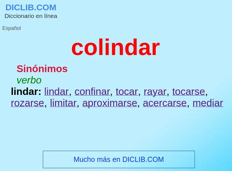 What is colindar - meaning and definition