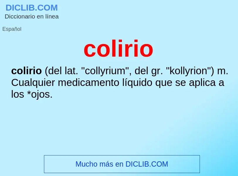 What is colirio - definition