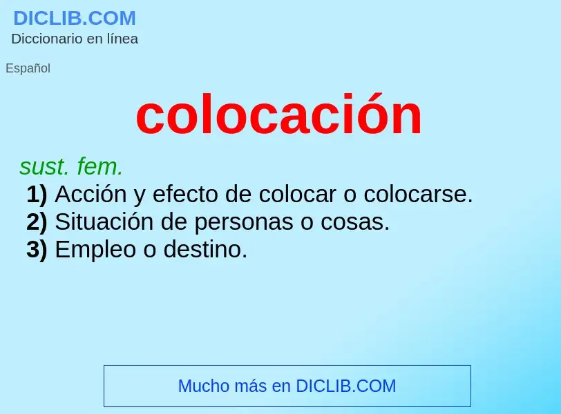 What is colocación - definition