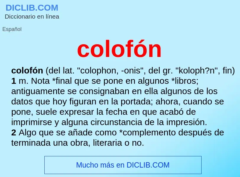 Was ist colofón - Definition