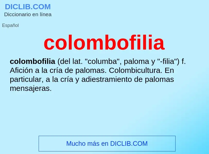 Что такое colombofilia - определение