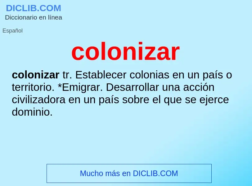 What is colonizar - definition