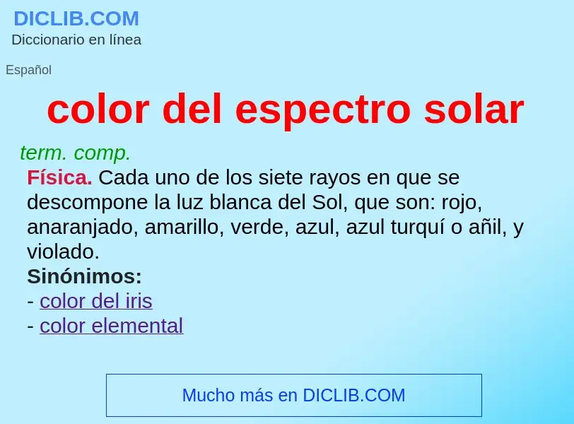 What is color del espectro solar - definition