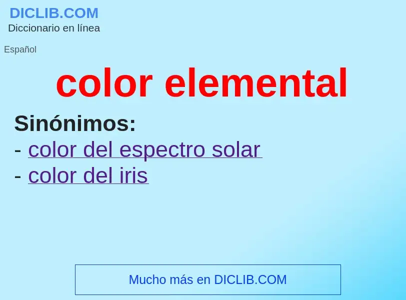 What is color elemental - meaning and definition