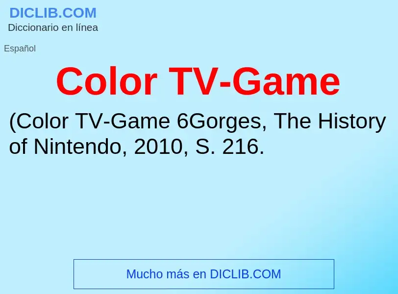 Wat is Color TV-Game - definition