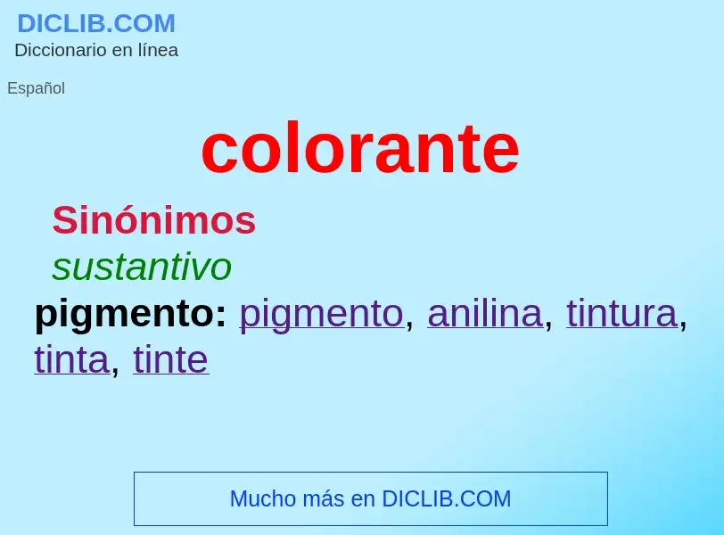 What is colorante - meaning and definition