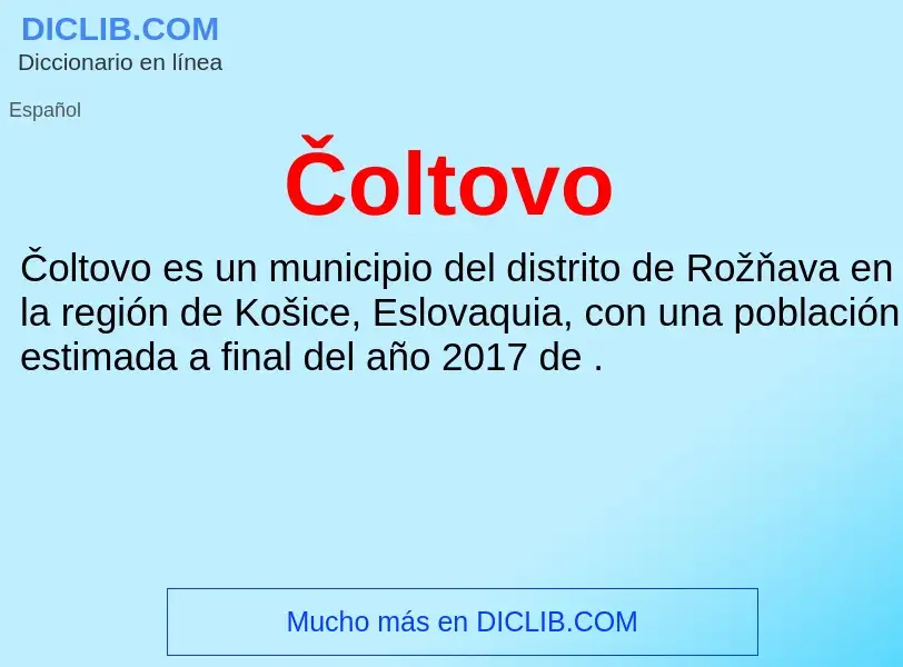 What is Čoltovo - definition