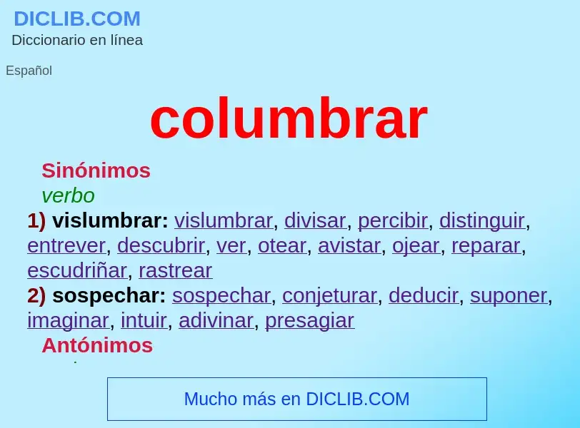 What is columbrar - definition