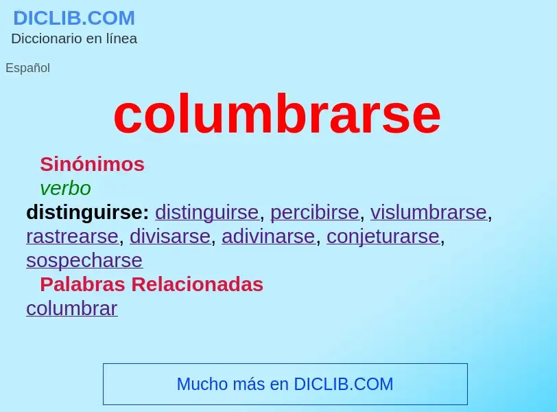 What is columbrarse - meaning and definition