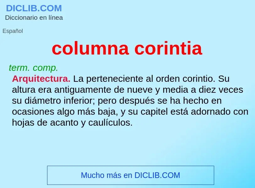 What is columna corintia - definition