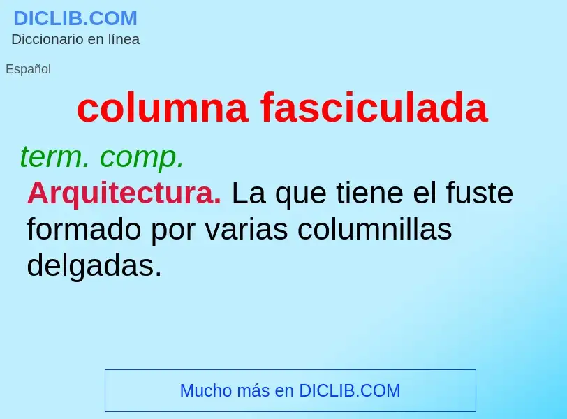 What is columna fasciculada - definition