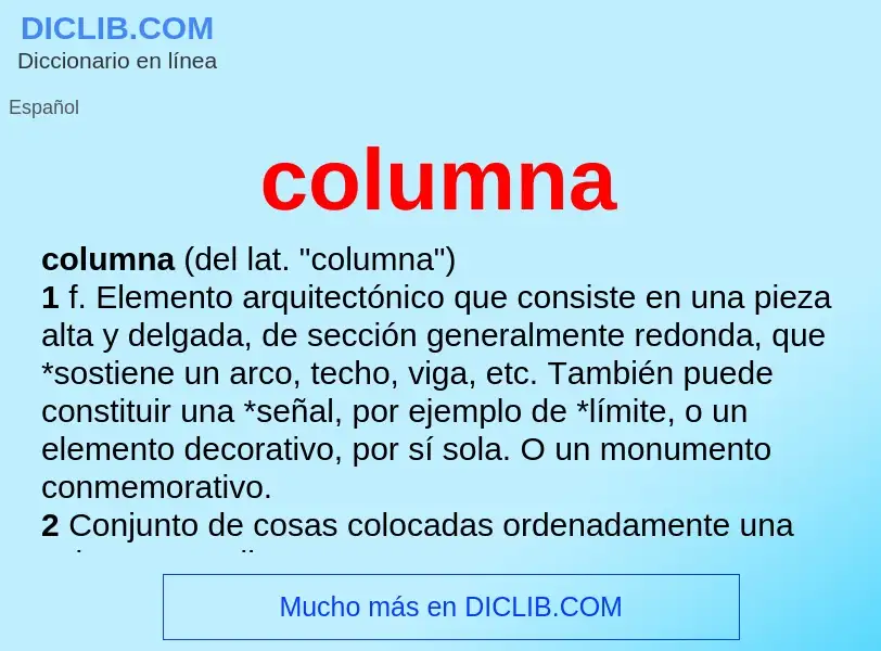 What is columna - meaning and definition