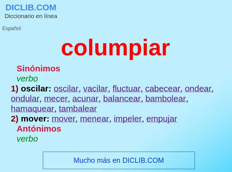 What is columpiar - meaning and definition