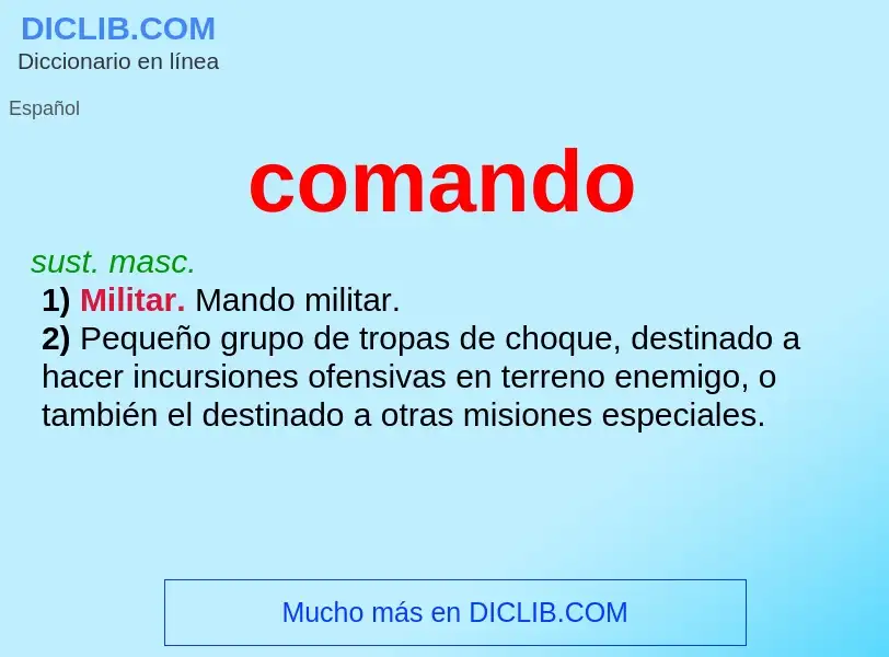 What is comando - meaning and definition