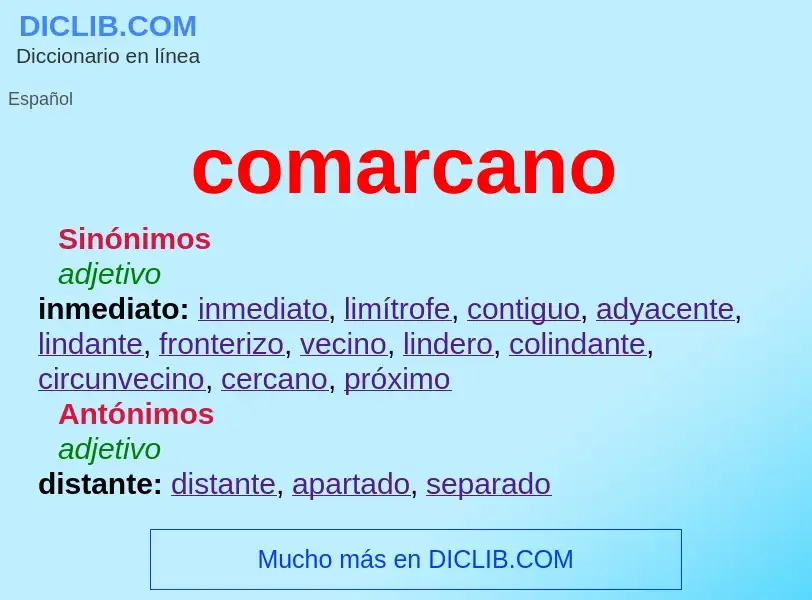 O que é comarcano - definição, significado, conceito