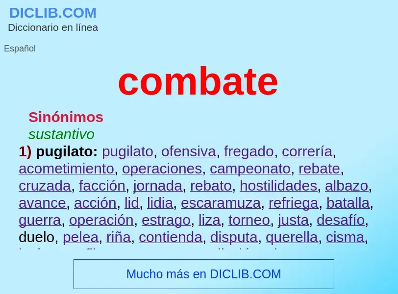 Was ist combate - Definition